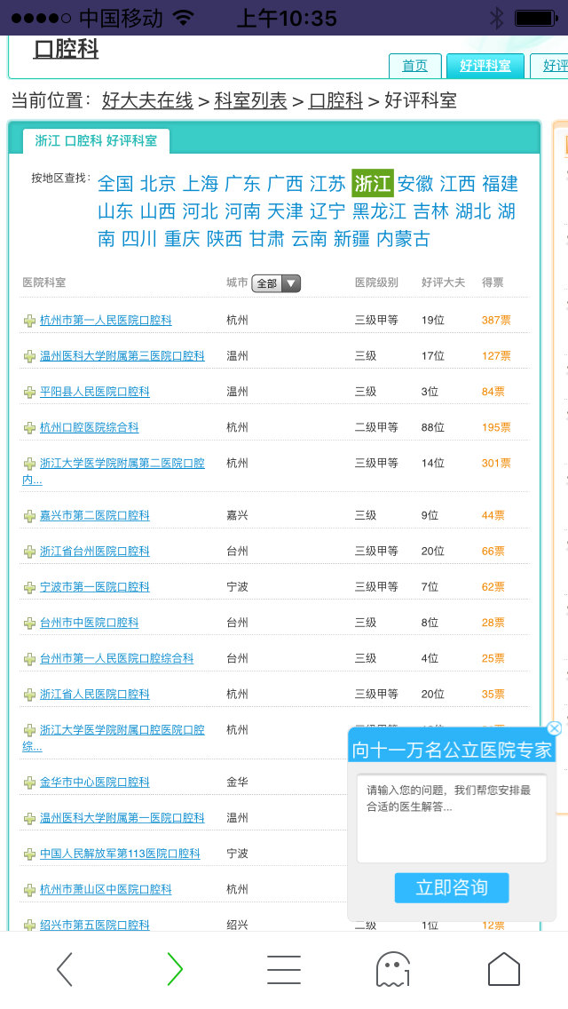 我把平阳县人民医院口腔科排名到浙江省第三