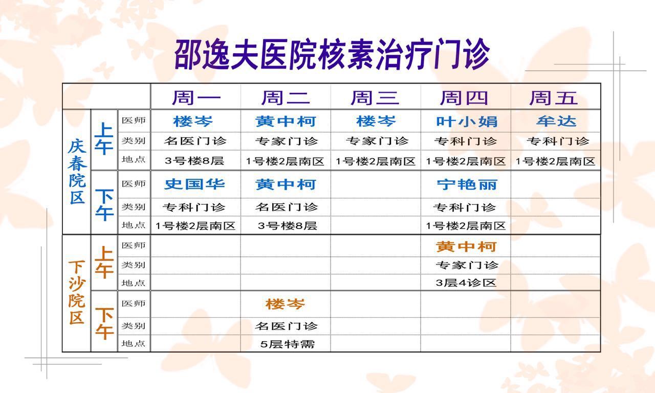 浙江大学邵逸夫医院核素治疗门诊时间表 - 好大