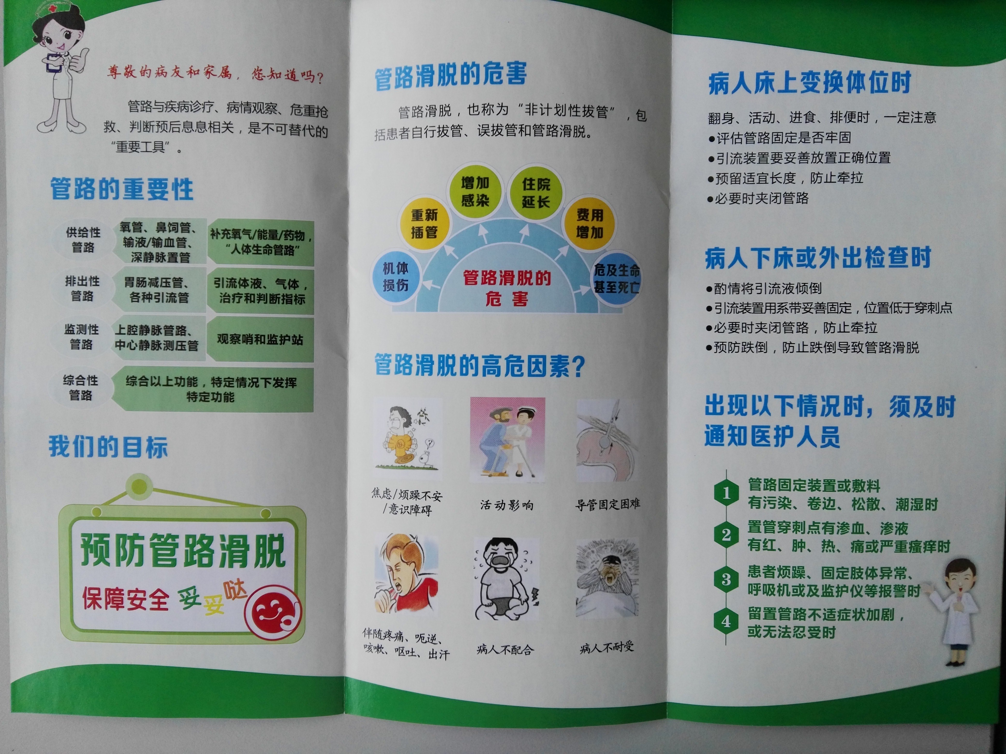 住院患者预防身体管路滑脱健康教育