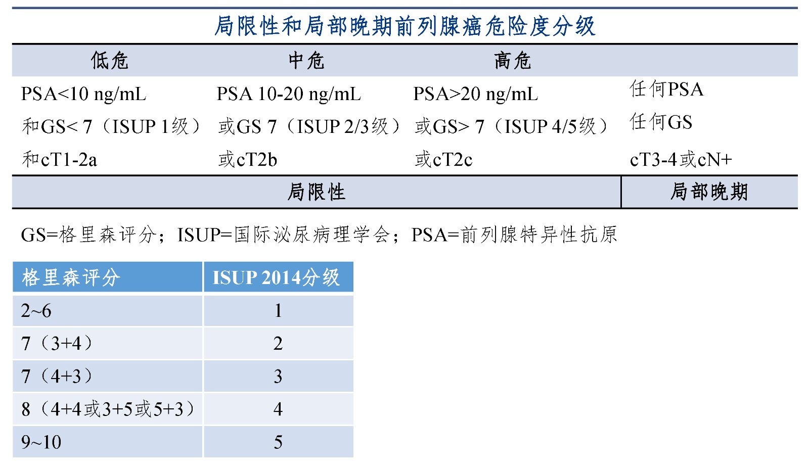 腺癌进行一下分期,并结合临床分期,病理结果中的gleason评分和psa值