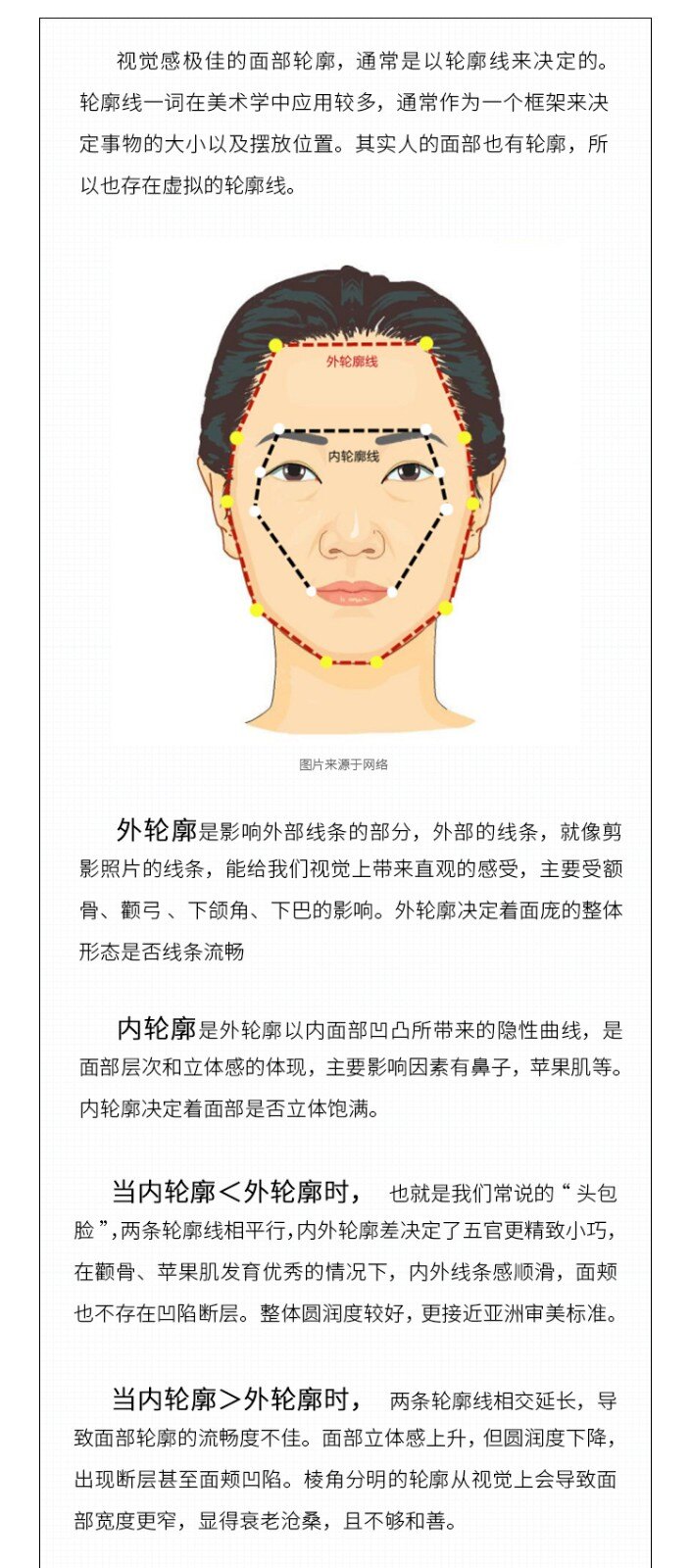 面部的内轮廓和外轮廓指的是什么?